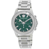 Versace Greca Action Chronograph Quartz Green Dial Silver Steel Strap Watch for Men - VE3J00422 Authentic Buy Shop Now