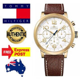 Tommy Hilfiger Jake Quartz White Dial Brown Leather Strap Watch for Men - 1791231 Authentic Buy Shop Now