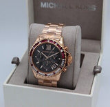 Michael Kors Everest Chronograph Black Dial Rose Gold Steel Strap Watch for Women - MK6972 Authentic Buy Shop Now