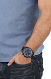Versace V-Ray Chronograph Quartz Blue Dial Black Steel Strap Watch For Men - VE2I00521 Authentic Buy Shop Now