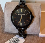 Michael Kors Slim Runway Black Dial Black Steel Strap Watch for Women - MK3317 Authentic Buy Shop Now