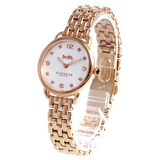 Coach Delancey White Dial Rose Gold Steel Strap Watch for Women - 14502783 Authentic Buy Shop Now