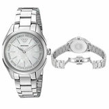 Emporio Armani Valeria Quartz Mother of Pearl Dial Silver Steel Strap Watch For Women - AR11030 Authentic Buy Shop Now