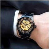 Fossil Townsman Automatic Skeleton Black Dial Black Steel Strap Watch for Men - ME3197 Authentic Buy Shop Now
