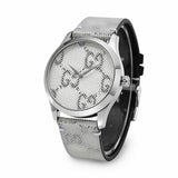 Gucci G Timeless Quartz Grey Dial Grey Leather Strap Watch For Men - YA1264058 Authentic Buy Shop Now