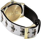 Gucci G Timeless Quartz White Dial White Leather Strap Watch For Women - YA1264109 Authentic Buy Shop Now
