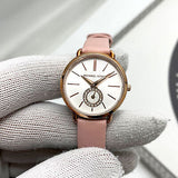 Michael Kors Petite Portia Silver Dial Pink Rubber Strap Watch For Women - MK2735 Authentic Buy Shop Now