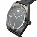 Emporio Armani Franco Black Dial Black Leather Strap Watch For Men - AR0368 Authentic Buy Shop Now