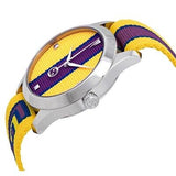 Gucci G Timeless Quartz Yellow & Purple Dial Yellow & Purple NATO Strap Watch For Men - YA1264069 Authentic Buy Shop Now
