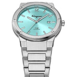 Salvatore Ferragamo F-80 Classic Tiffany Blue Dial Silver Steel Strap Watch for Men - SFDT02323 Authentic Buy Shop Now