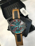Diesel Mega Chief Quartz Black Dial Two Tone Leather Strap Watch For Men - DZ4305 Authentic Buy Shop Now