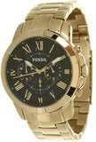 Fossil Grant Chronograph Black Dial Gold Steel Strap Watch for Men - FS4815 Authentic Buy Shop Now