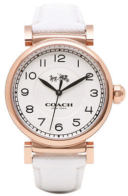 Coach Madison White Dial White Leather Strap Watch for Women - 14502408 Authentic Buy Shop Now