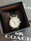 Coach Madison White Dial Black Leather Strap Watch for Women - 14502406 Authentic Buy Shop Now