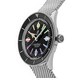 Breitling Superocean Heritage '57 Black Dial Silver Mesh Bracelet Watch for Men - A103701A1B1A1 Authentic Buy Shop Now