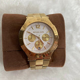 Michael Kors Wyatt Chronograph White Dial Gold Steel Strap Watch For Women - MK5933 Authentic Buy Shop Now