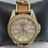 Fossil Riley White Dial Beige Leather Strap Watch for Women - ES3465 Authentic Buy Shop Now