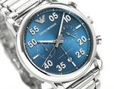 Emporio Armani Luigi Chronograph Blue Dial Silver Steel Strap Watch For Men - AR11132 Authentic Buy Shop Now