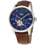 Fossil Townsman Automatic Blue Dial Brown Leather Strap Watch for Men - ME3110 Authentic Buy Shop Now