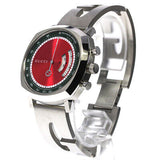 Gucci Grip Quartz Chronograph Red Dial Silver Steel Strap Watch For Men - YA157303 Authentic Buy Shop Now
