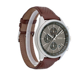 Hugo Boss Grand Prix Grey Dial Brown Leather Strap Watch for Men - 1513476 Authentic Buy Shop Now