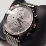 Hugo Boss Navigator Grey Dial Grey Mesh Bracelet Watch for Men - 1513674 Authentic Buy Shop Now