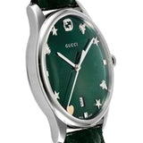 Gucci G-Timeless Mother of Pearl Green Dial Green Leather Strap Watch For Women - YA1264042 Authentic Buy Shop Now