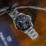 Tag Heuer Aquaracer Quartz Black Dial Silver Steel Strap Watch for Women - WAY131M.BA0748 Authentic Buy Shop Now