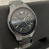 Emporio Armani Ceramica Chronograph Black Dial Black Strap Watch For Men - AR1452 Authentic Buy Shop Now
