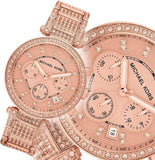 Michael Kors Uptown Glam Parker Chronograph Rose Gold Dial Steel Strap Watch for Women - MK5663 Authentic Buy Shop Now