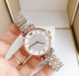 Emporio Armani Gianni T Bar White Dial Two Tone Steel Strap Watch For Women - AR1926 Authentic Buy Shop Now