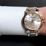 Burberry The City White Dial Two Tone Steel Strap Watch for Women - BU9006 Authentic Buy Shop Now