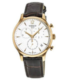 Tissot T Classic Tradition Chronograph White Dial Brown Leather Strap Watch For Men - T063.617.36.037.00 Authentic Buy Shop Now
