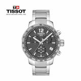 Tissot Quickster Chronograph Black Dial Silver Steel Strap Watch For Men - T095.417.11.067.00 Authentic Buy Shop Now