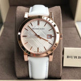 Burberry The City White Dial White Leather Strap Watch for Women - BU9108 Authentic Buy Shop Now