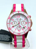 Marc Jacobs Rock Chronograph White Dial Two Tone Silicone Strap Watch for Women - MBM2593 Authentic Buy Shop Now