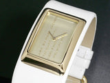 Marc Jacobs Champagne Dial White Leather Strap Watch for Women - MBM2043 Authentic Buy Shop Now