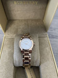 Burberry The City White Dial Rose Gold Steel Strap Watch for Women - BU9204 Authentic Buy Shop Now
