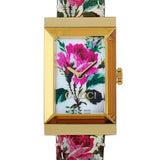 Gucci G-Frame Floral Mother of Pearl Dial White Leather Strap Watch For Women - YA147406 Authentic Buy Shop Now