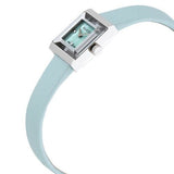 Gucci G-Frame Pastel Blue Mother of Pearl Dial Blue Leather Strap Watch For Women - YA128531 Authentic Buy Shop Now
