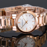 Burberry The City White Dial Rose Gold Steel Strap Watch for Women - BU9204 Authentic Buy Shop Now