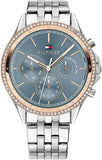 Tommy Hilfiger Ari Diamonds Blue Dial Silver Steel Strap Watch for Women - 1781976 Authentic Buy Shop Now