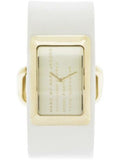 Marc Jacobs Champagne Dial White Leather Strap Watch for Women - MBM2043 Authentic Buy Shop Now