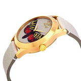 Gucci G Timeless Butterfly White Dial White Leather Strap Watch For Women - YA1264062 Authentic Buy Shop Now