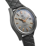Tag Heuer Carrera Diamonds Anthracite Black Dial Black Leather Strap Watch for Women - WAR1115.FC6392 Authentic Buy Shop Now