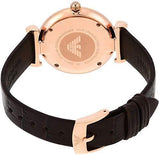 Emporio Armani Classic Quartz Pink Dial Brown Leather Strap Watch For Women - AR1911 Authentic Buy Shop Now