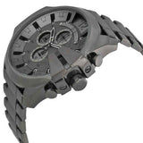Diesel Mega Chief Chronograph Grey Dial Grey Steel Strap Watch for Men - DZ4282 Authentic Buy Shop Now