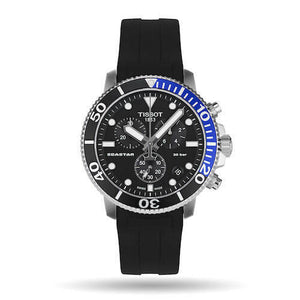 Tissot Seastar 1000 Chronograph Black Dial Black Rubber Strap Watch For Men - T120.417.17.051.02 Authentic Buy Shop Now