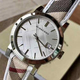 Burberry The City Silver Dial Brown Leather Strap Watch for Women - BU9136 Authentic Buy Shop Now