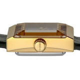 Gucci G Frame Double Mother of Pearl Dial Green Leather Strap Watch For Women - YA128525 Authentic Buy Shop Now